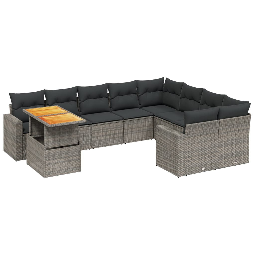 8721102562716_a_en_hd_1 vidaXL 10 Piece Garden Sofa Set with Cushions Grey Poly Rattan - Image 2