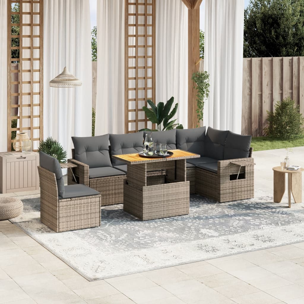 8721102565724_m_en_hd_1 vidaXL 7 Piece Garden Sofa Set with Cushions Grey Poly Rattan - Image 1