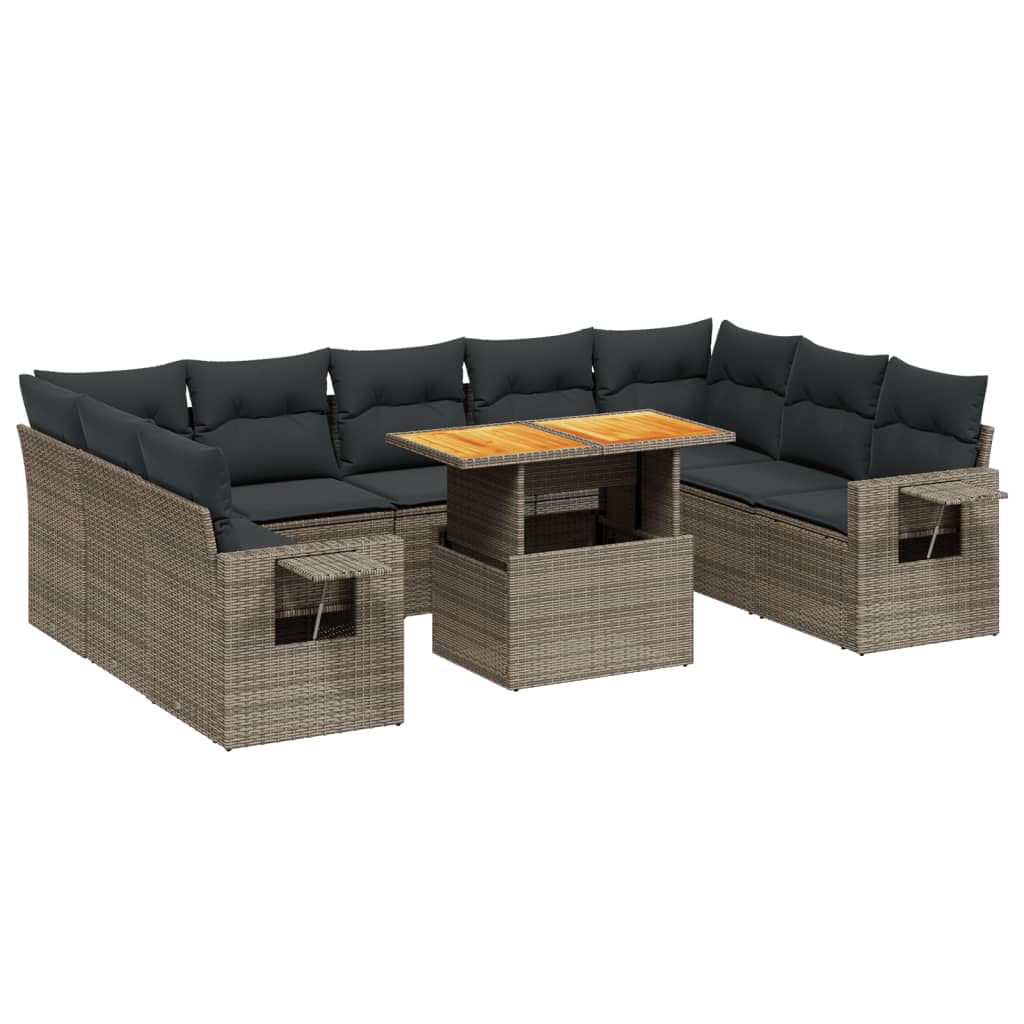 8721102566912_a_en_hd_1 vidaXL 10 Piece Garden Sofa Set with Cushions Grey Poly Rattan - Image 2