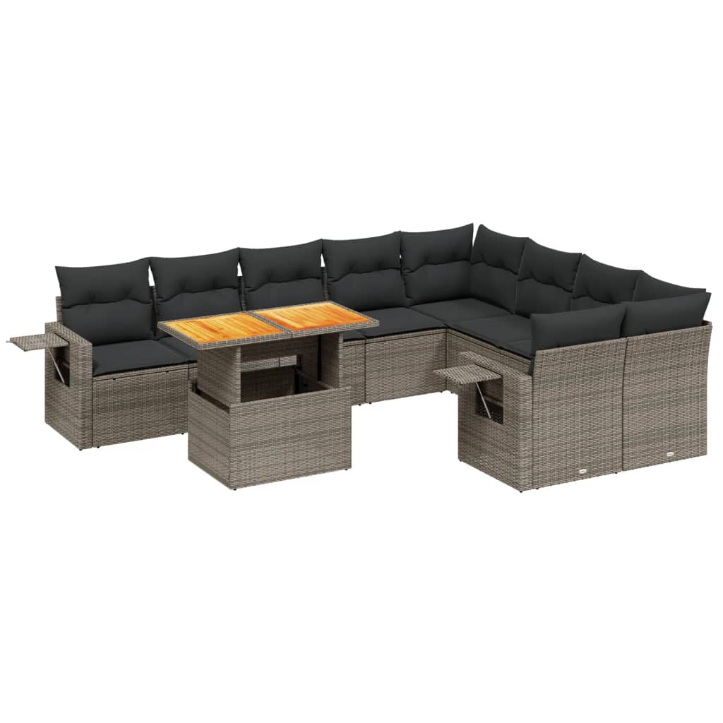 8721102567056_a_en_hd_1 vidaXL 10 Piece Garden Sofa Set with Cushions Grey Poly Rattan - Image 2