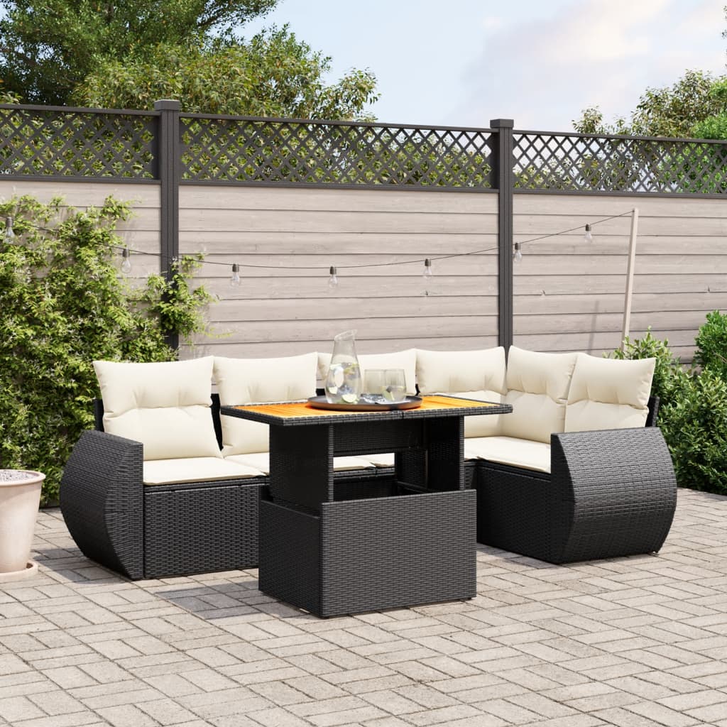 8721102569746_m_en_hd_1 vidaXL 6 Piece Garden Sofa Set with Cushions Black Poly Rattan - Image 1