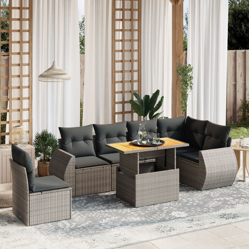 8721102570131_m_en_hd_1 vidaXL 7 Piece Garden Sofa Set with Cushions Grey Poly Rattan - Image 1