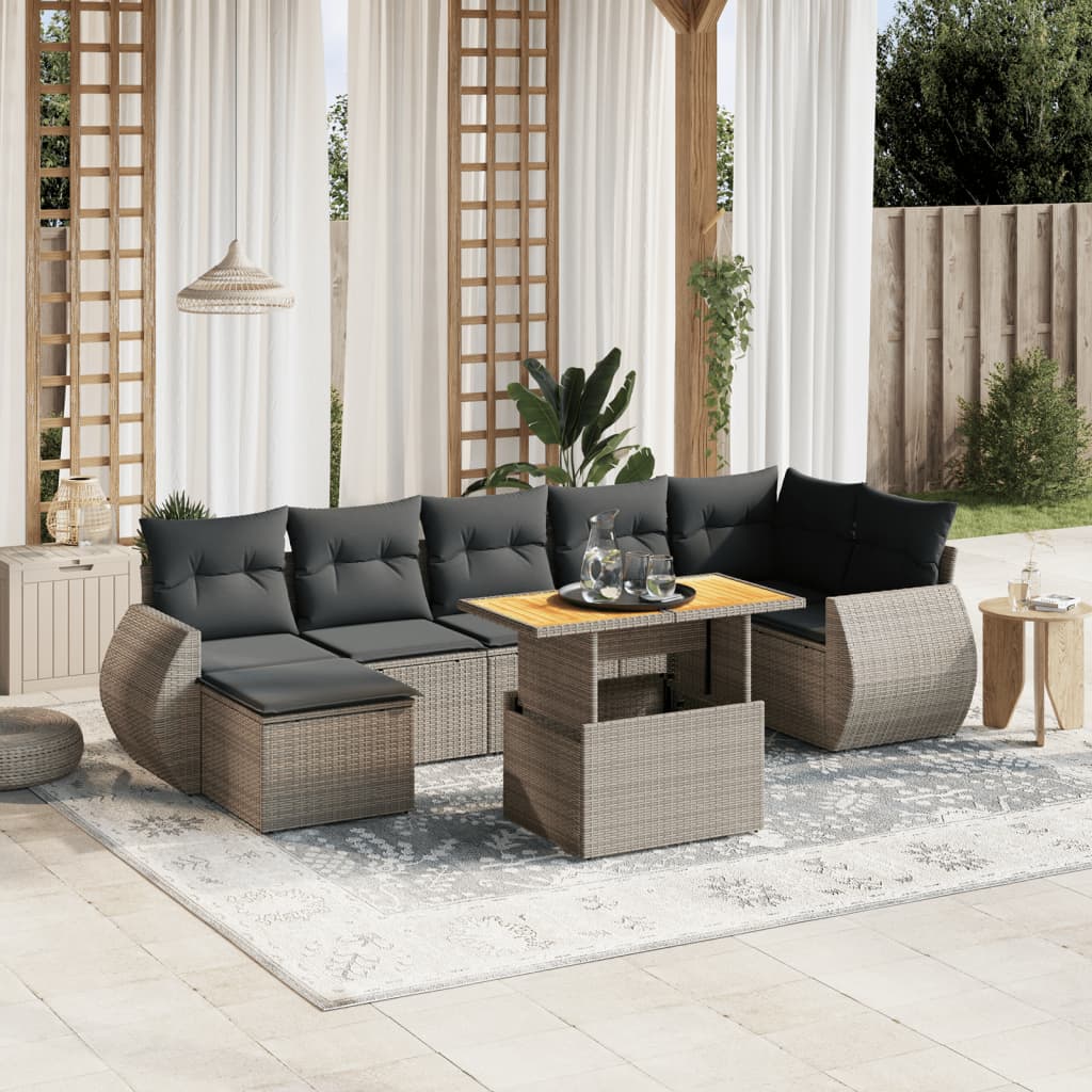 8721102570971_m_en_hd_1 vidaXL 8 Piece Garden Sofa Set with Cushions Grey Poly Rattan - Image 1