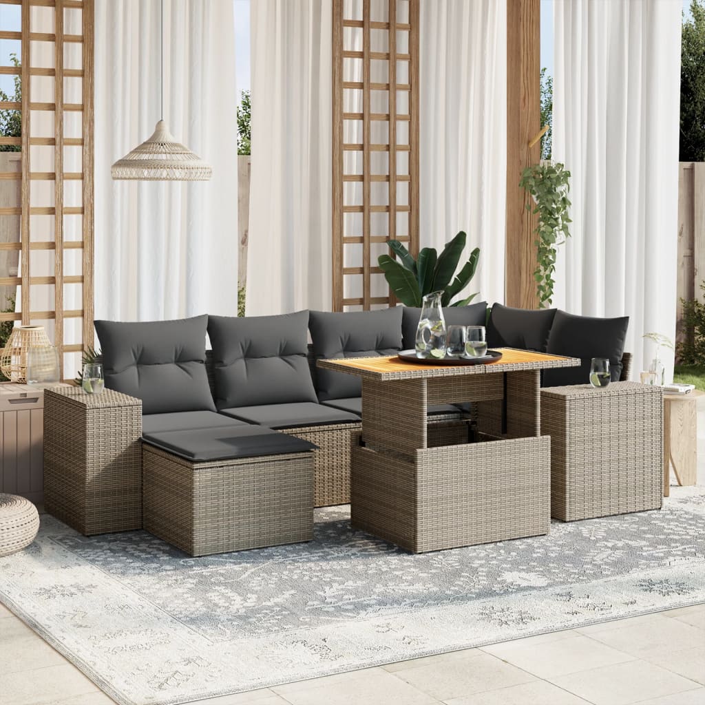 8721102575310_m_en_hd_1 vidaXL 7 Piece Garden Sofa Set with Cushions Grey Poly Rattan - Image 1