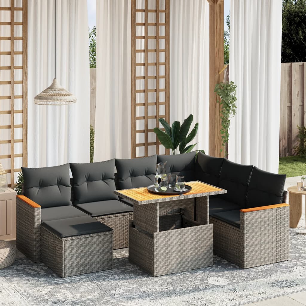 8721102579868_m_en_hd_1 vidaXL 8 Piece Garden Sofa Set with Cushions Grey Poly Rattan - Image 1