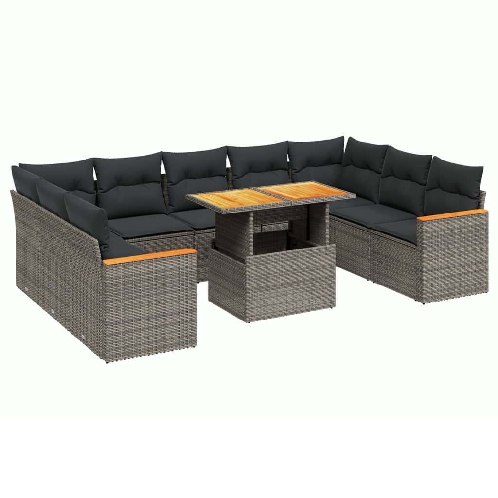 8721102580147_a_en_hd_1 vidaXL 10 Piece Garden Sofa Set with Cushions Grey Poly Rattan - Image 2