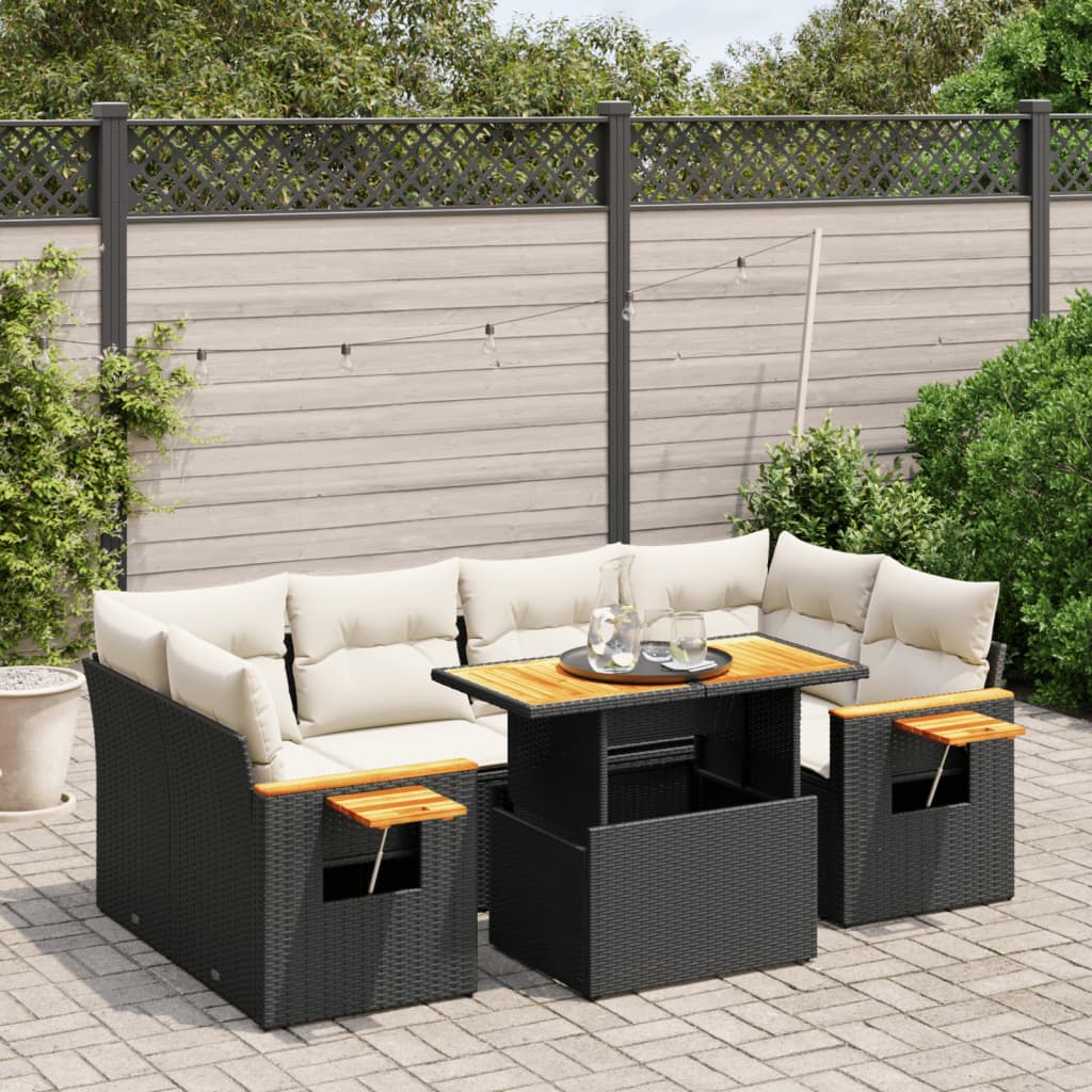 8721102582066_m_en_hd_1 vidaXL 7 Piece Garden Sofa Set with Cushions Black Poly Rattan - Image 1