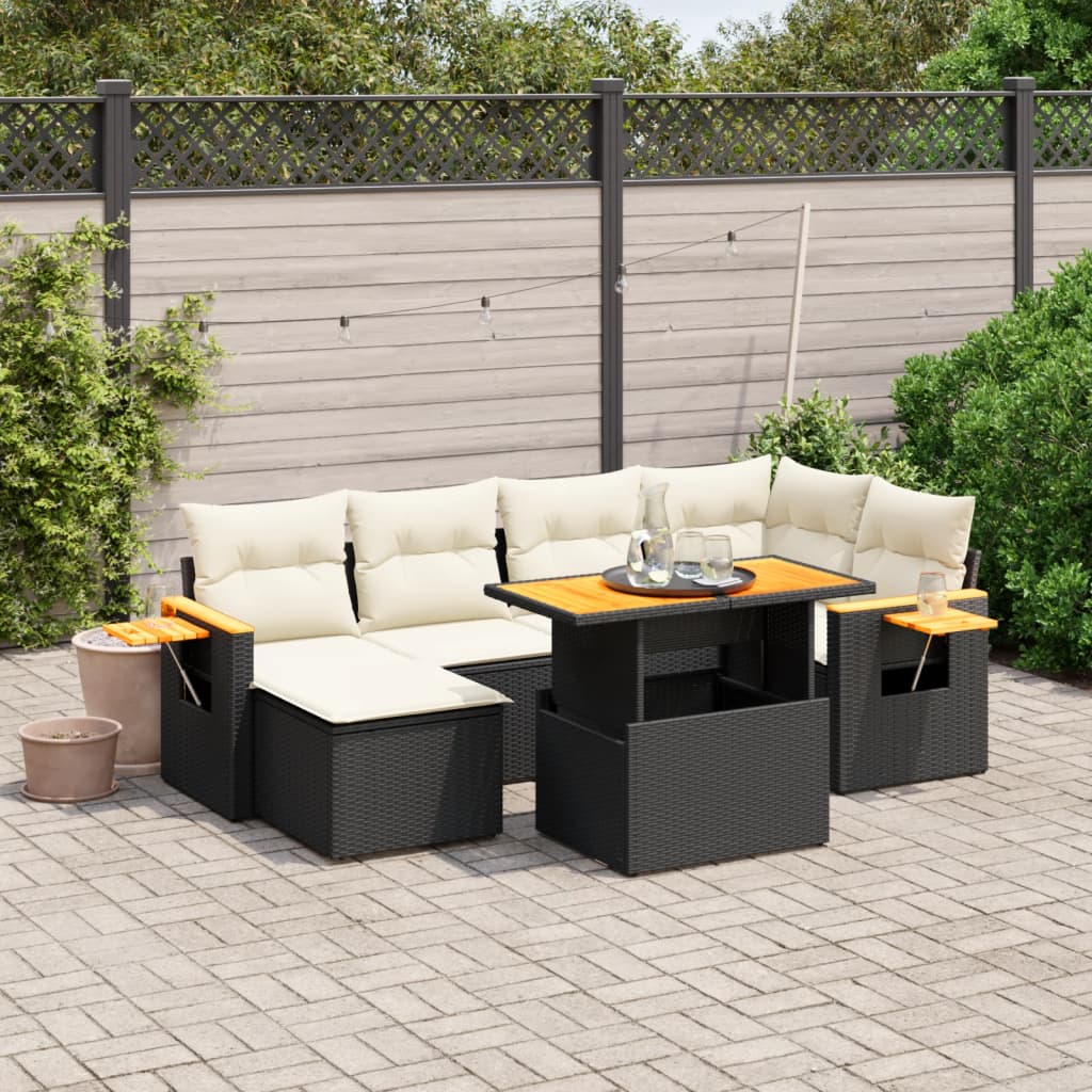 8721102584091_m_en_hd_1 vidaXL 7 Piece Garden Sofa Set with Cushions Black Poly Rattan - Image 1