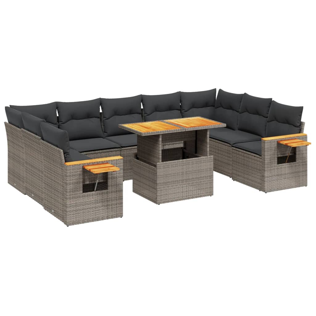 8721102584558_a_en_hd_1 vidaXL 10 Piece Garden Sofa Set with Cushions Grey Poly Rattan - Image 2