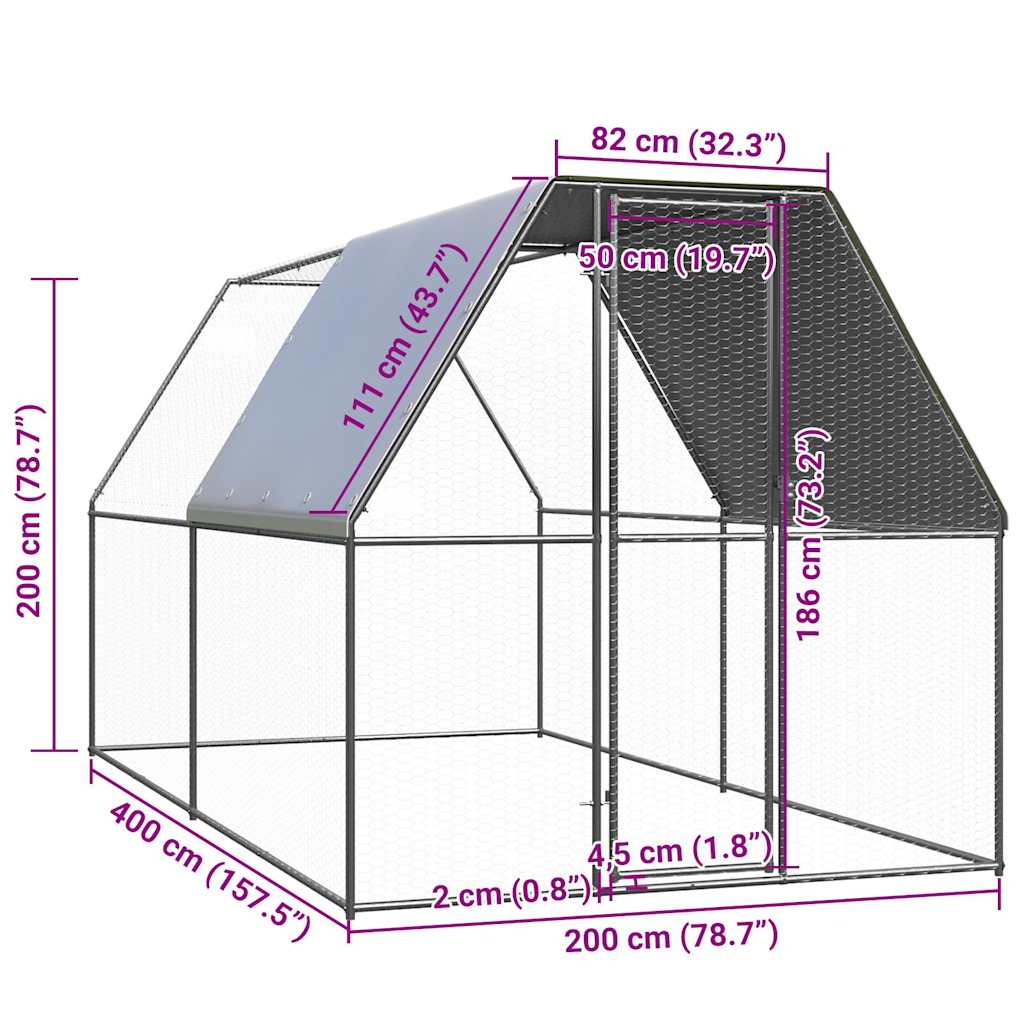 8721102608124_g_en_hd_4 vidaXL Chicken Cage 2x4x2 m Galvanised Steel - Image 5