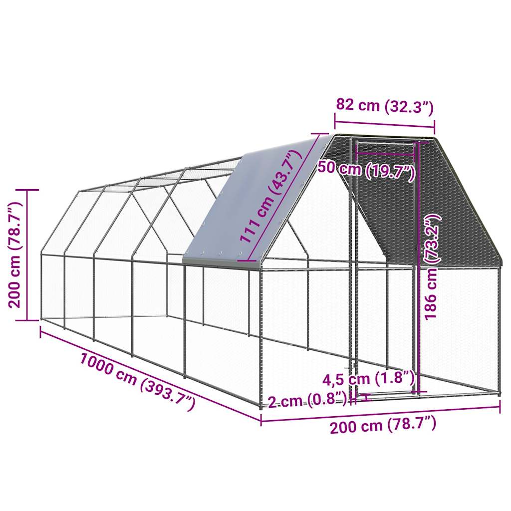 8721102608155_g_en_hd_4 vidaXL Chicken Cage 2x10x2 m Galvanised Steel - Image 5