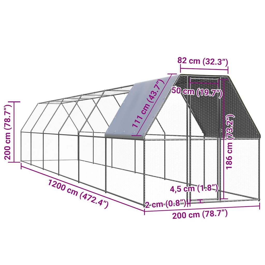 8721102608162_g_en_hd_4 vidaXL Chicken Cage 2x12x2 m Galvanised Steel - Image 5