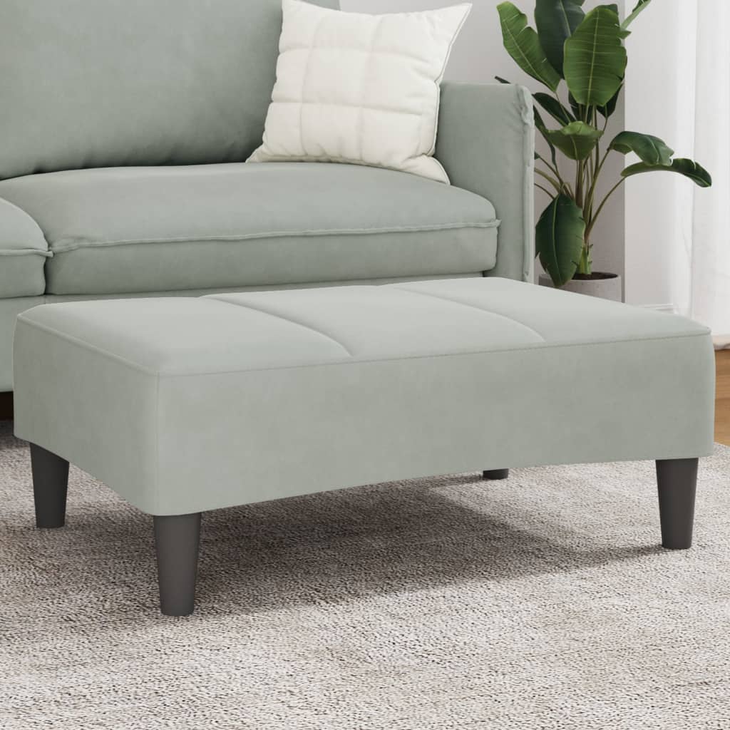 vidaXL Footstool Light Grey 77x55x31 cm Velvet