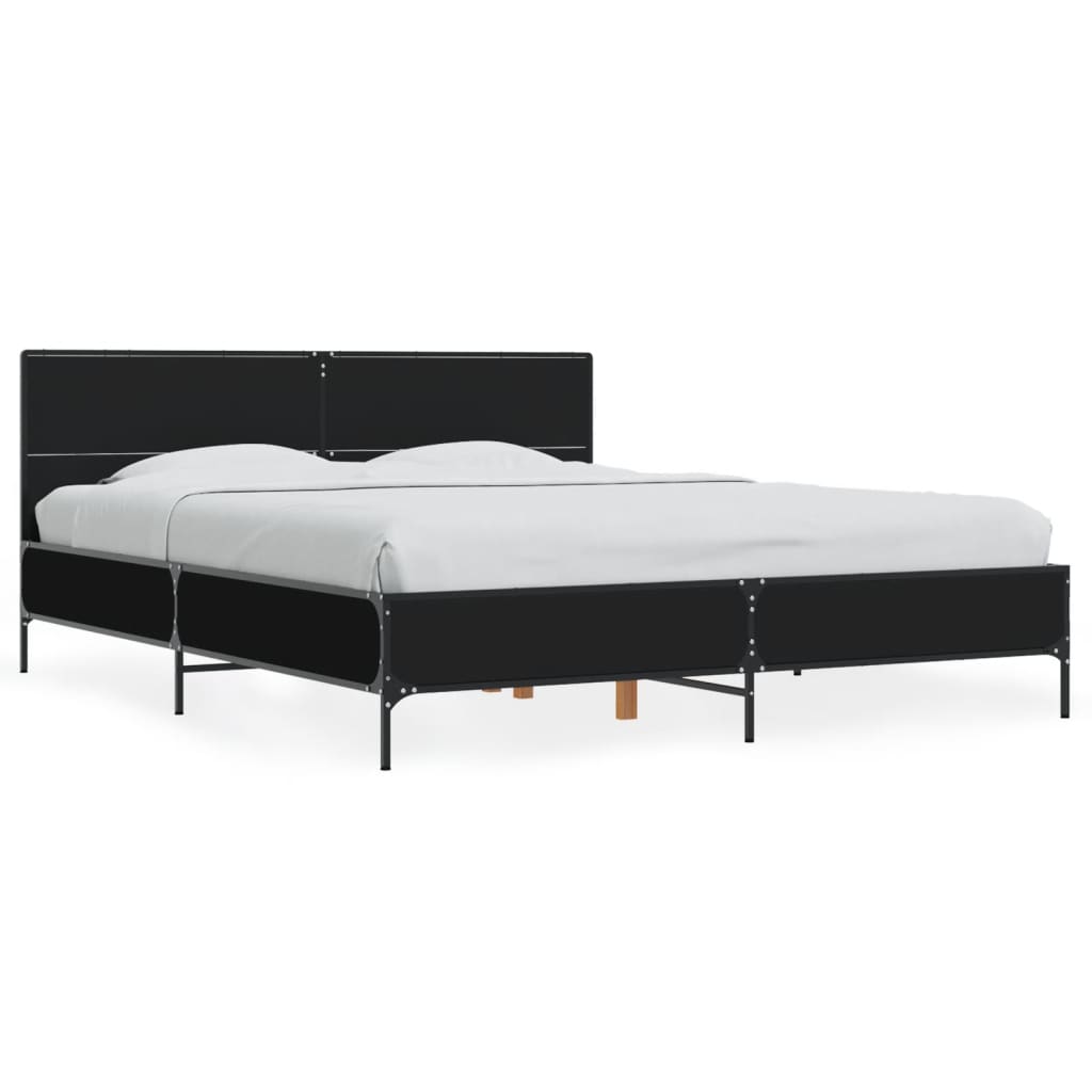8721102612985_a_en_hd_1 vidaXL Bed Frame without Mattress Black 150x200 cm - Image 2