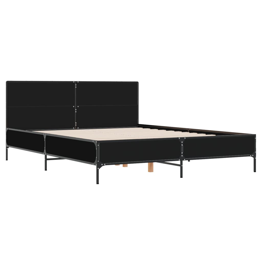 8721102612985_g_en_hd_1 vidaXL Bed Frame without Mattress Black 150x200 cm - Image 3