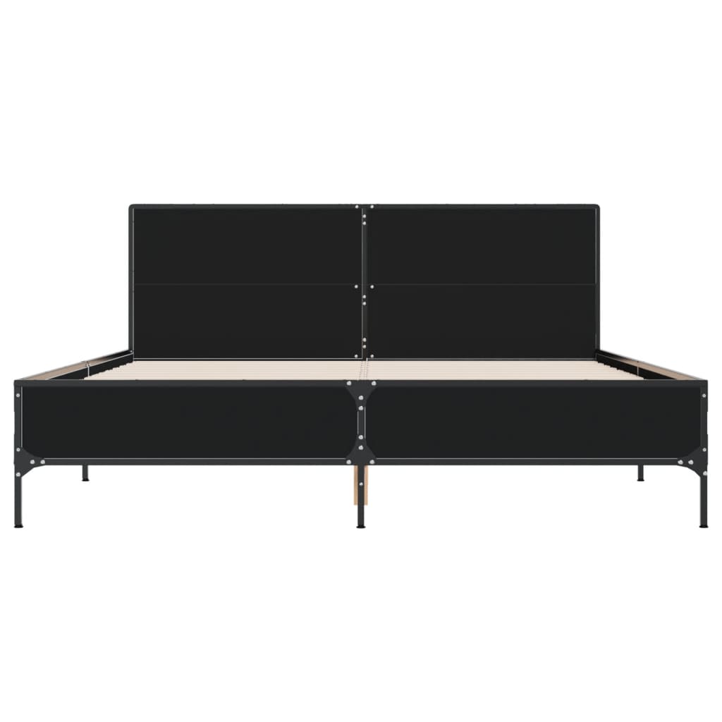 8721102612985_g_en_hd_2 vidaXL Bed Frame without Mattress Black 150x200 cm - Image 4