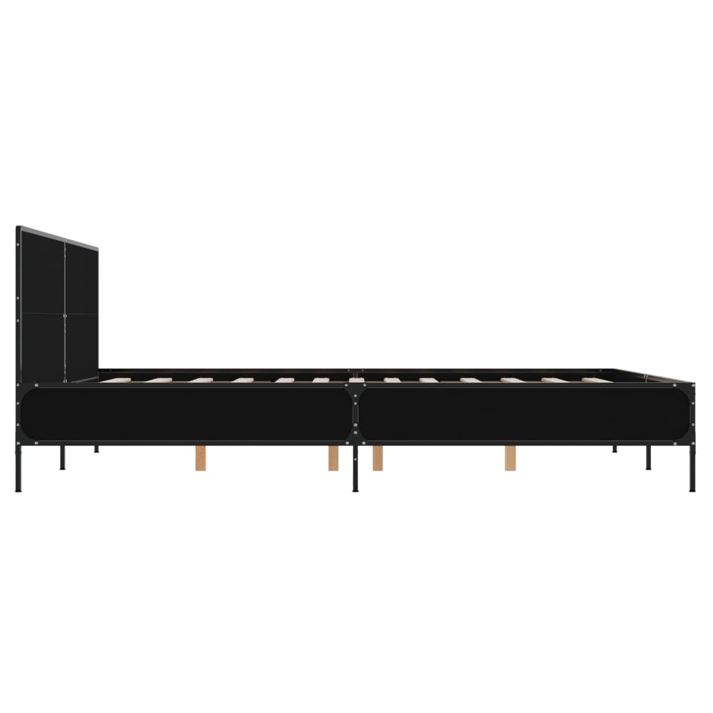 8721102612985_g_en_hd_3 vidaXL Bed Frame without Mattress Black 150x200 cm - Image 5