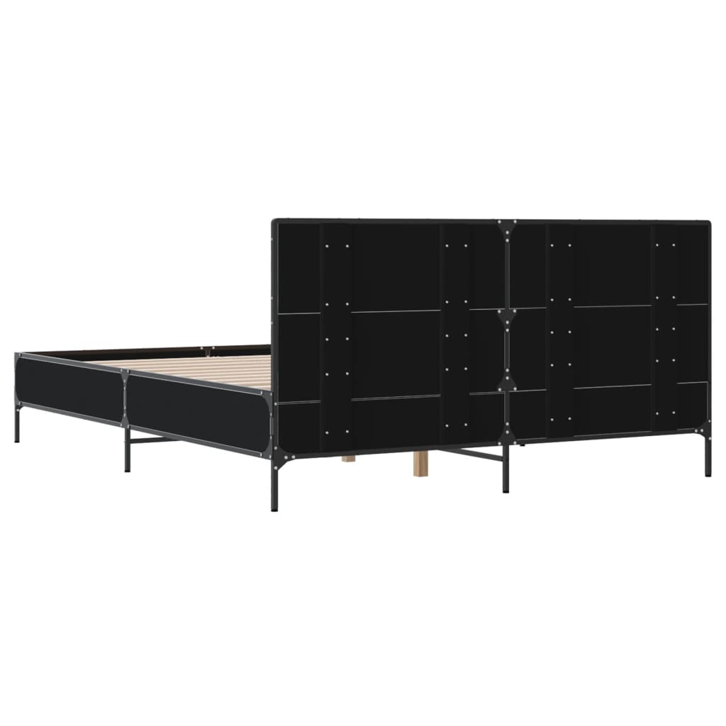 8721102612985_g_en_hd_4 vidaXL Bed Frame without Mattress Black 150x200 cm - Image 6