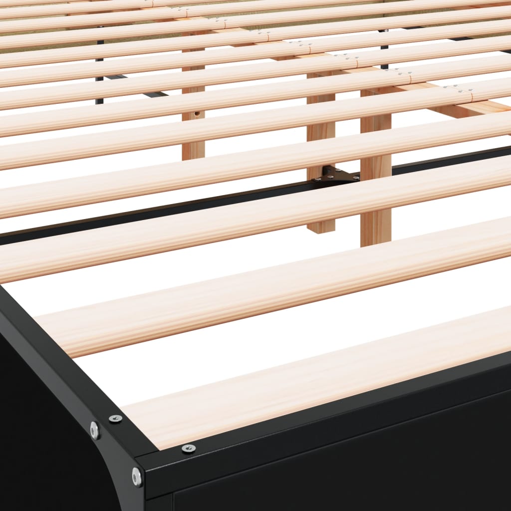 8721102612985_g_en_hd_5 vidaXL Bed Frame without Mattress Black 150x200 cm - Image 7