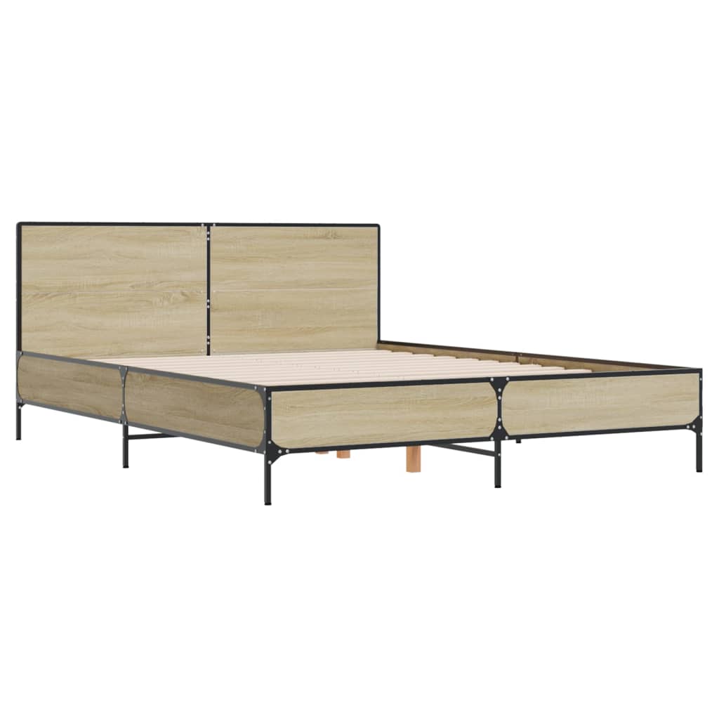 8721102612992_g_en_hd_1 vidaXL Bed Frame without Mattress Sonoma Oak 150x200 cm - Image 3