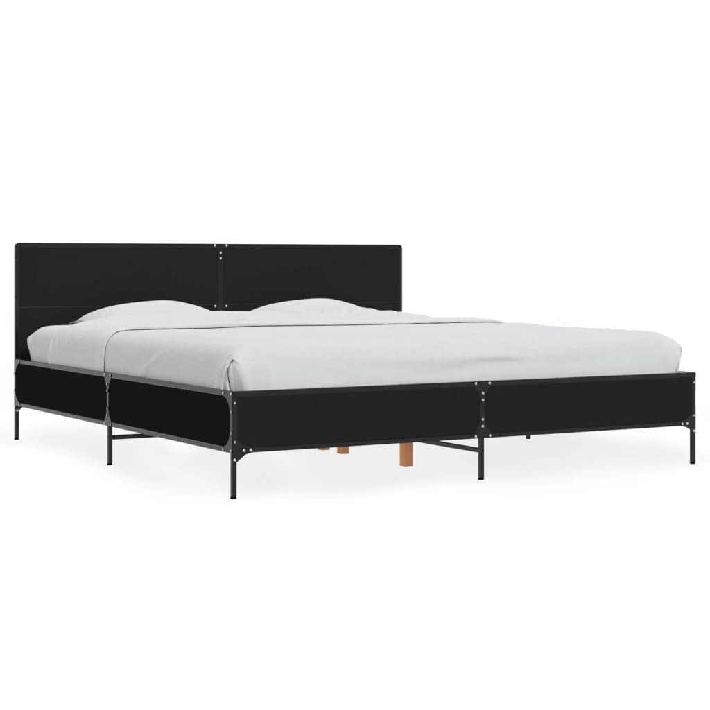 8721102613081_a_en_hd_1 vidaXL Bed Frame without Mattress Black 183x203 cm King - Image 2