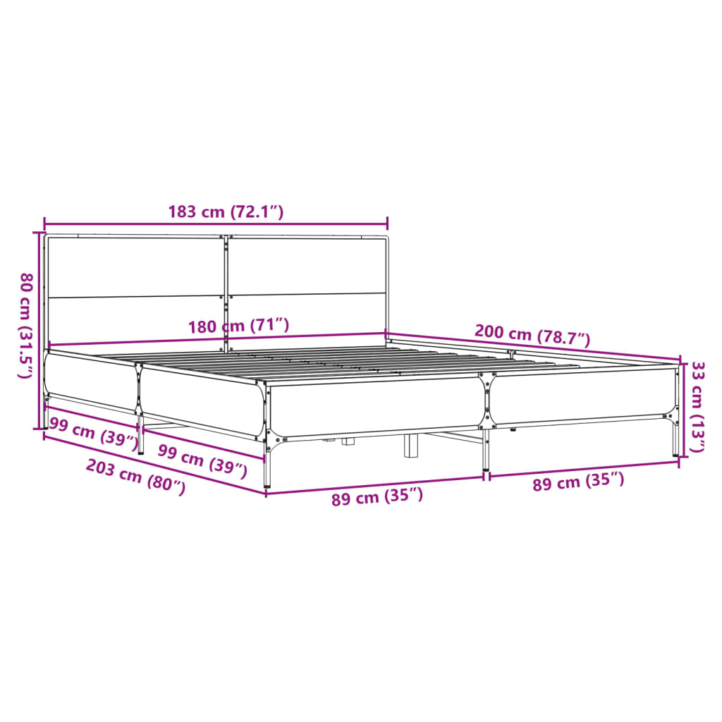 8721102613081_g_en_hd_7 vidaXL Bed Frame without Mattress Black 183x203 cm King - Image 9