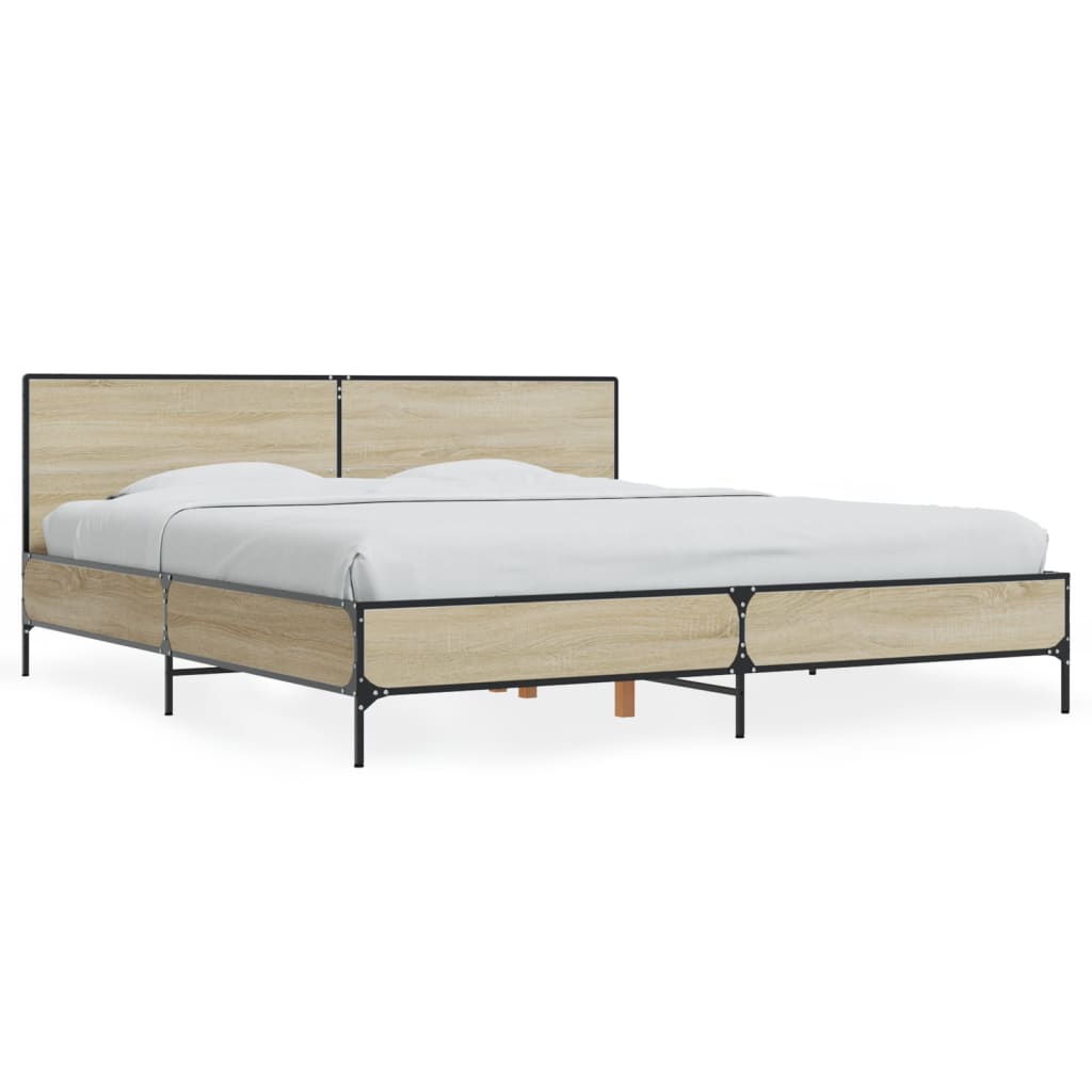 8721102613098_a_en_hd_1 vidaXL Bed Frame without Mattress Sonoma Oak 183x203 cm King - Image 2