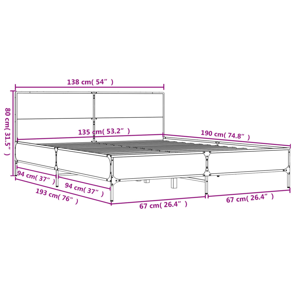 8721102613241_g_en_hd_7 vidaXL Bed Frame without Mattress Sonoma Oak 135x190 cm - Image 9
