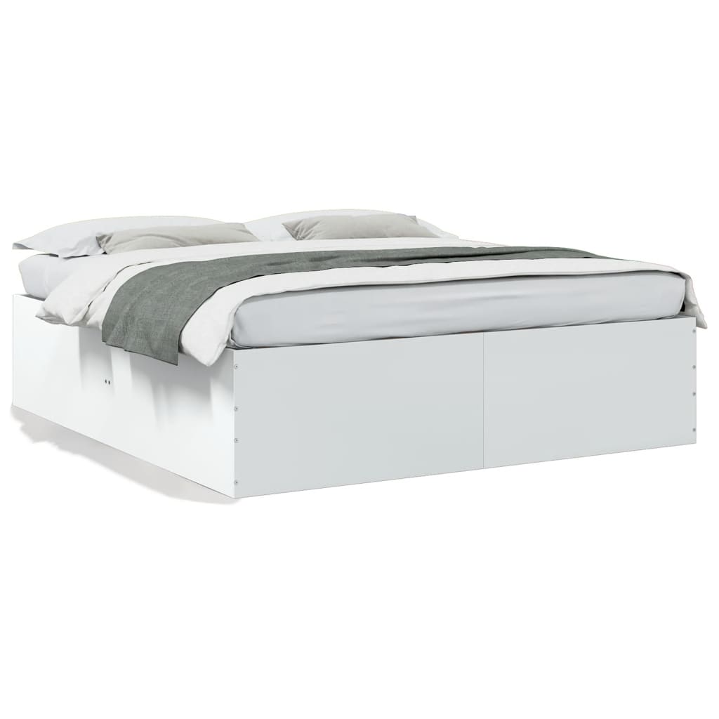 8721102615405_a_en_hd_1 vidaXL Bed Frame without Mattress White 183x203 cm King - Image 2