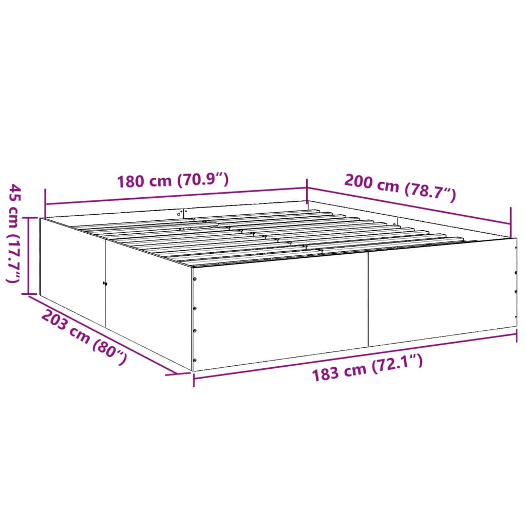 8721102615405_g_en_hd_8 vidaXL Bed Frame without Mattress White 183x203 cm King - Image 10
