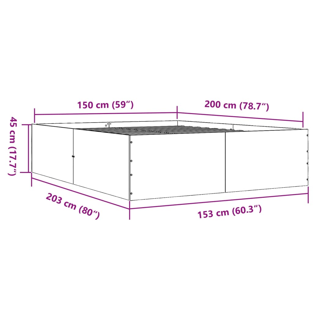 8721102615542_g_en_hd_8 vidaXL Bed Frame without Mattress White 150x200 cm - Image 10