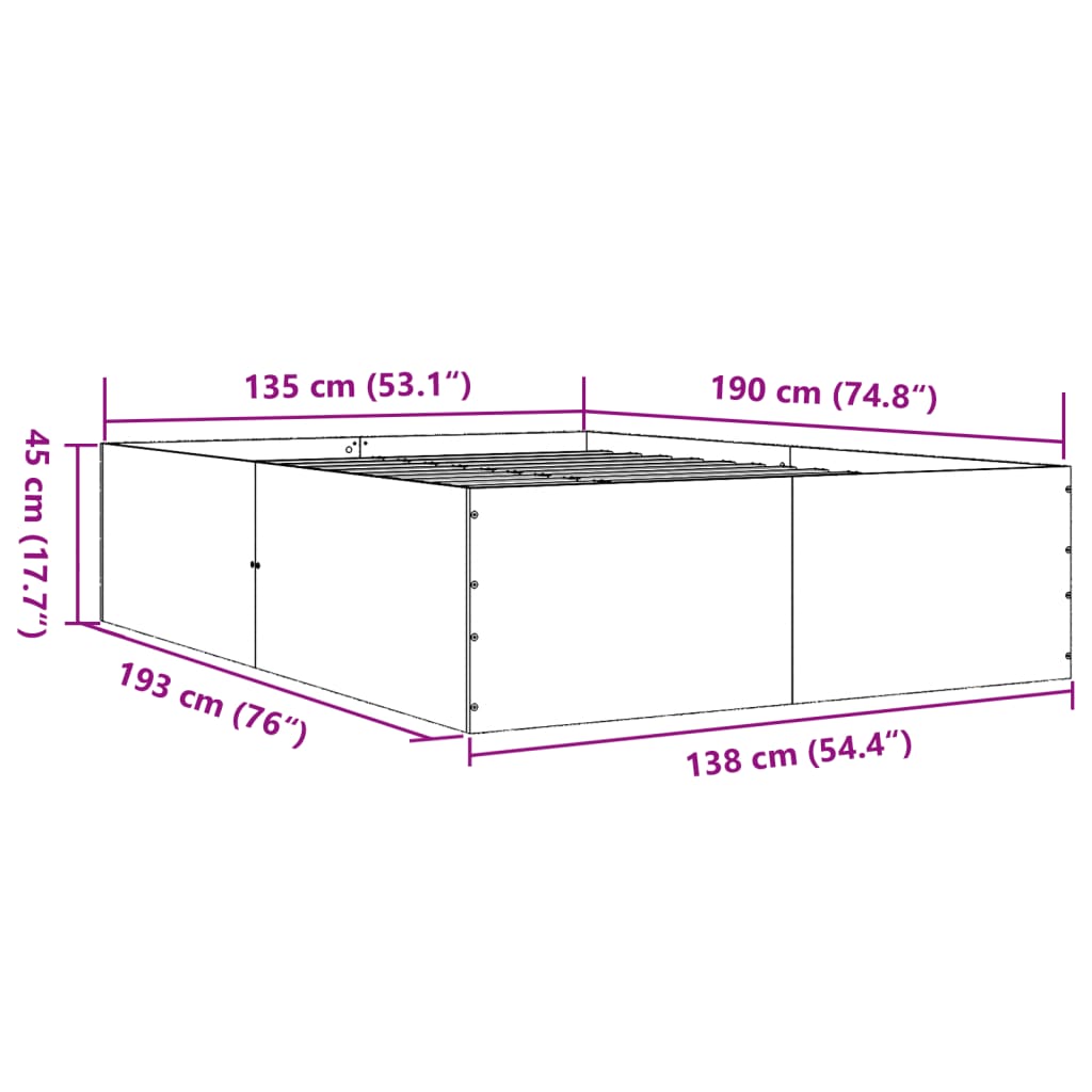 8721102615825_g_en_hd_8 vidaXL Bed Frame without Mattress White 135x190 cm - Image 10