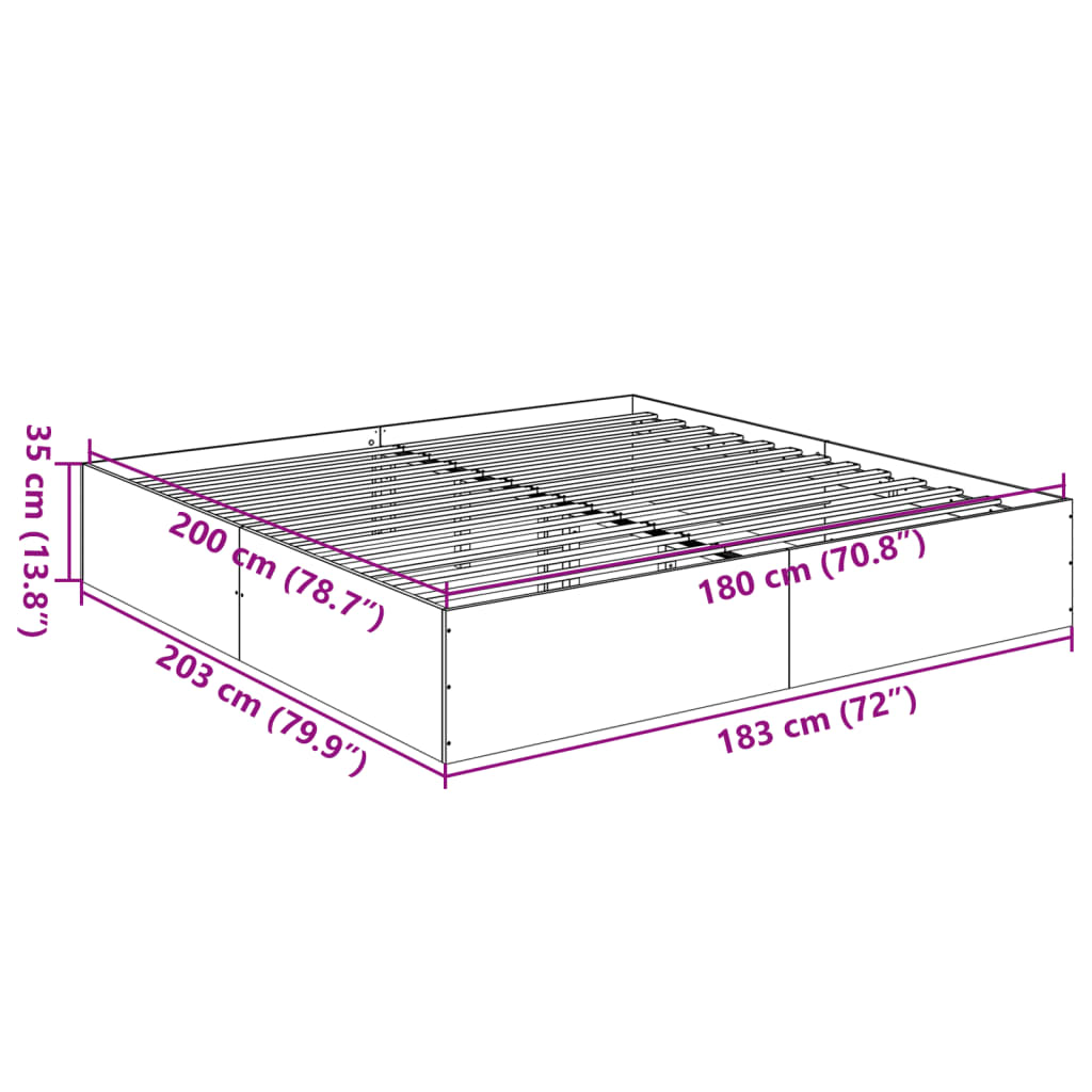 8721102616310_g_en_hd_8 vidaXL Bed Frame without Mattress White 183x203 cm King - Image 10