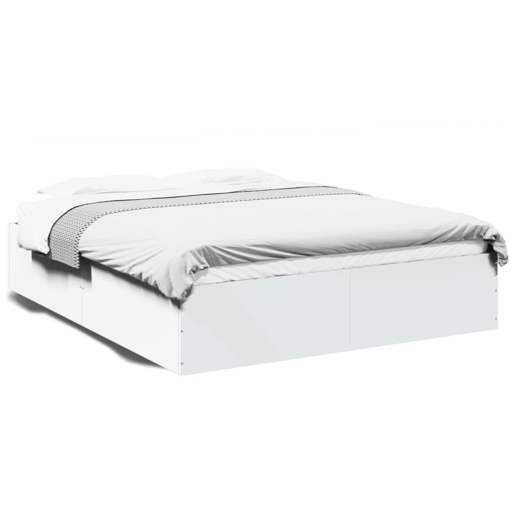 8721102616457_a_en_hd_1 vidaXL Bed Frame without Mattress White 150x200 cm - Image 2
