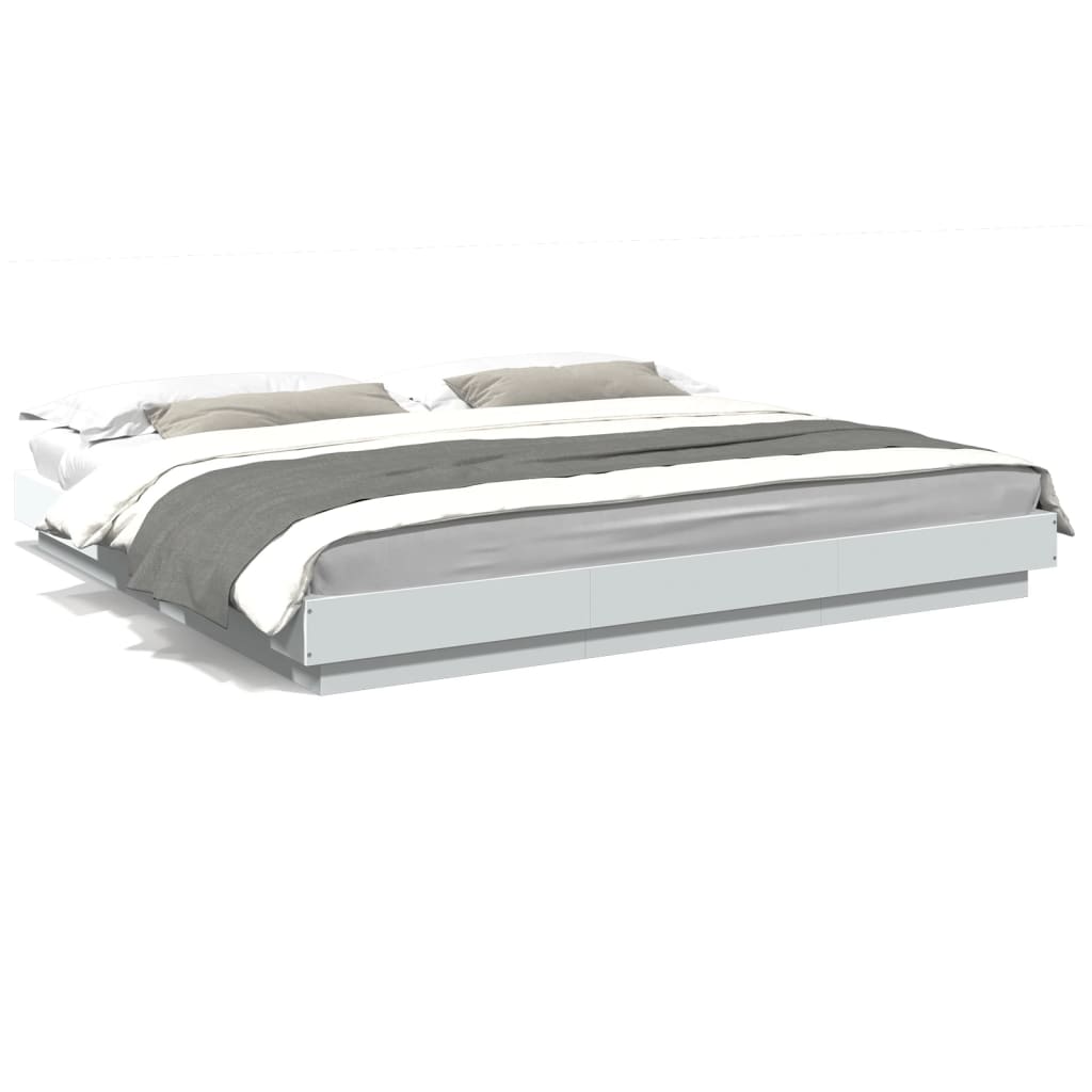 8721102617157_a_en_hd_1 vidaXL Bed Frame with LED Lights without Mattress White 183x203 cm King - Image 2
