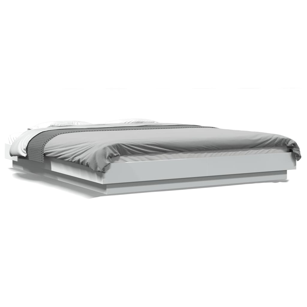 8721102617294_a_en_hd_1 vidaXL Bed Frame with LED Lights without Mattress White 150x200 cm - Image 2