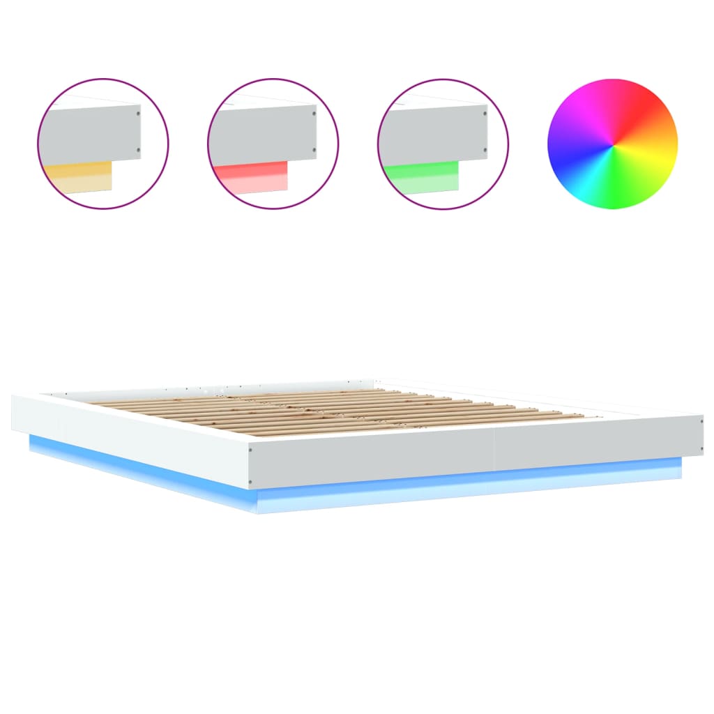8721102617294_g_en_hd_6 vidaXL Bed Frame with LED Lights without Mattress White 150x200 cm - Image 8