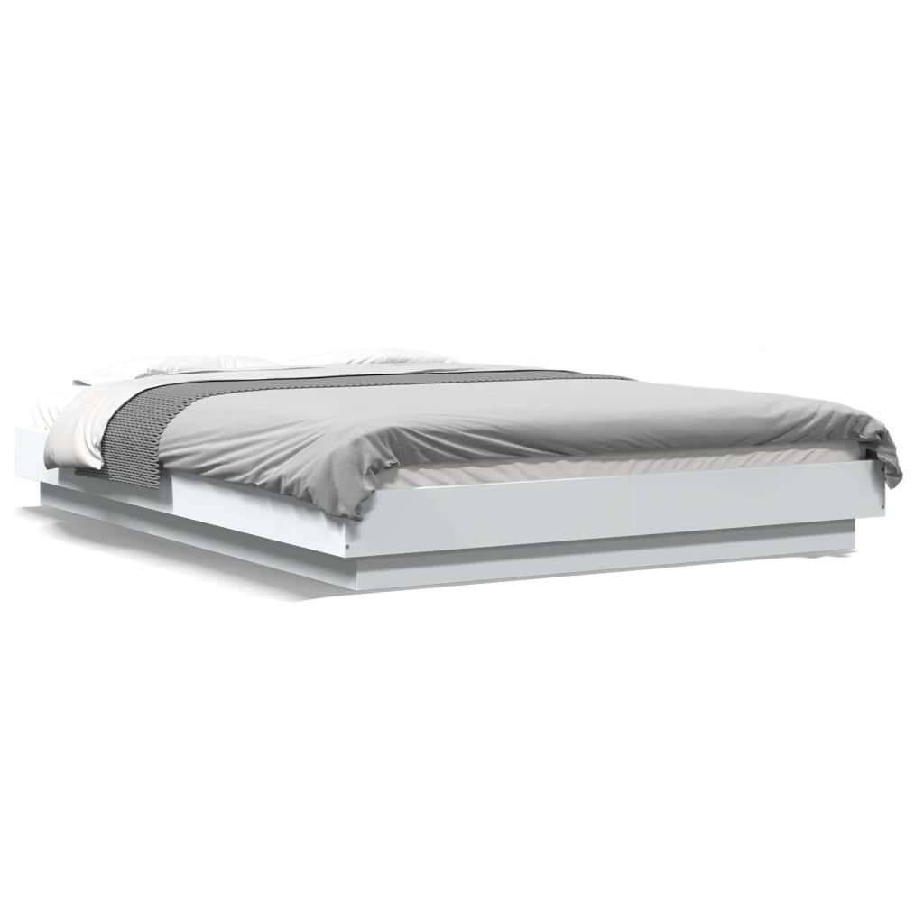 8721102617713_a_en_hd_1 vidaXL Bed Frame with LED Lights without Mattress White 135x190 cm - Image 2
