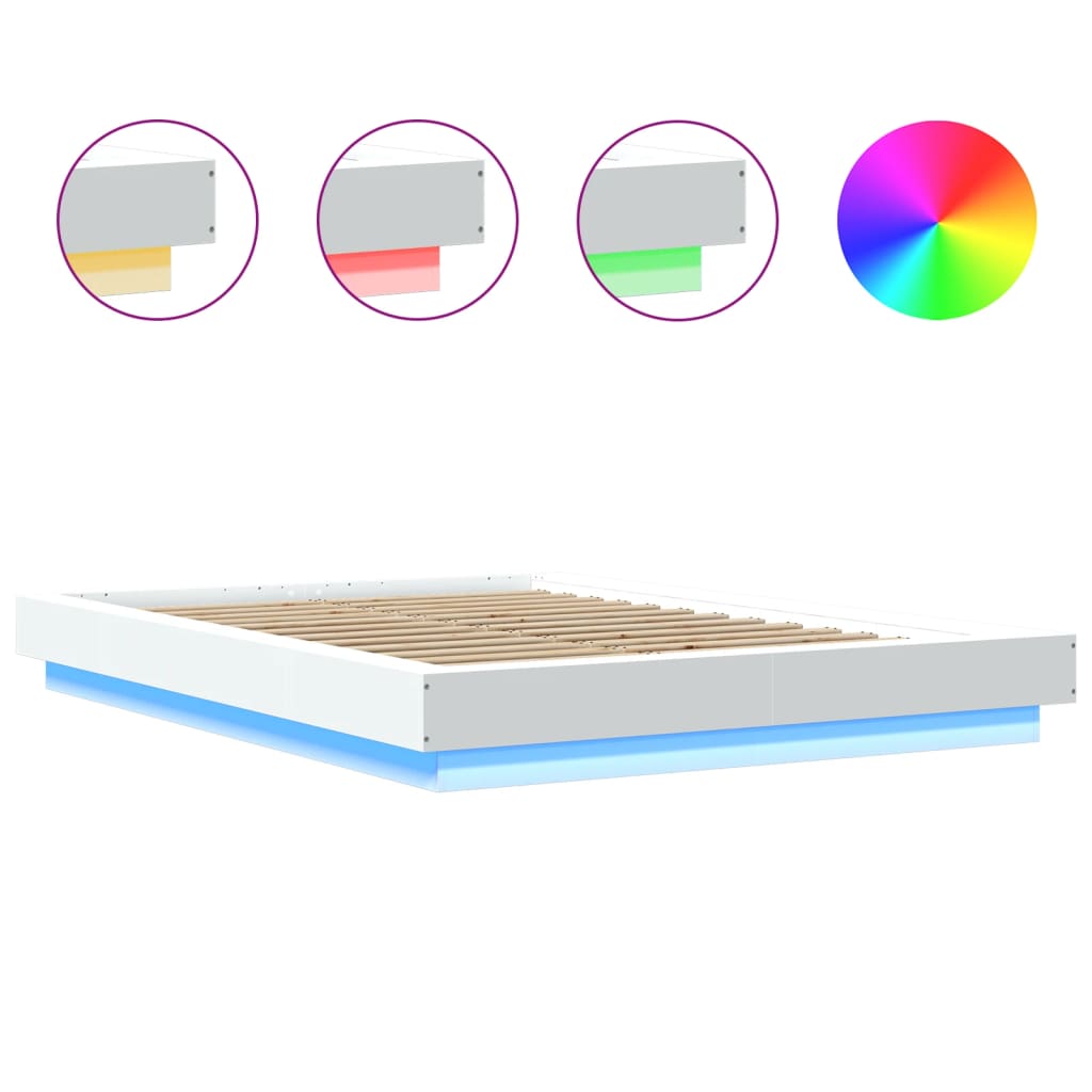 8721102617713_g_en_hd_6 vidaXL Bed Frame with LED Lights without Mattress White 135x190 cm - Image 8