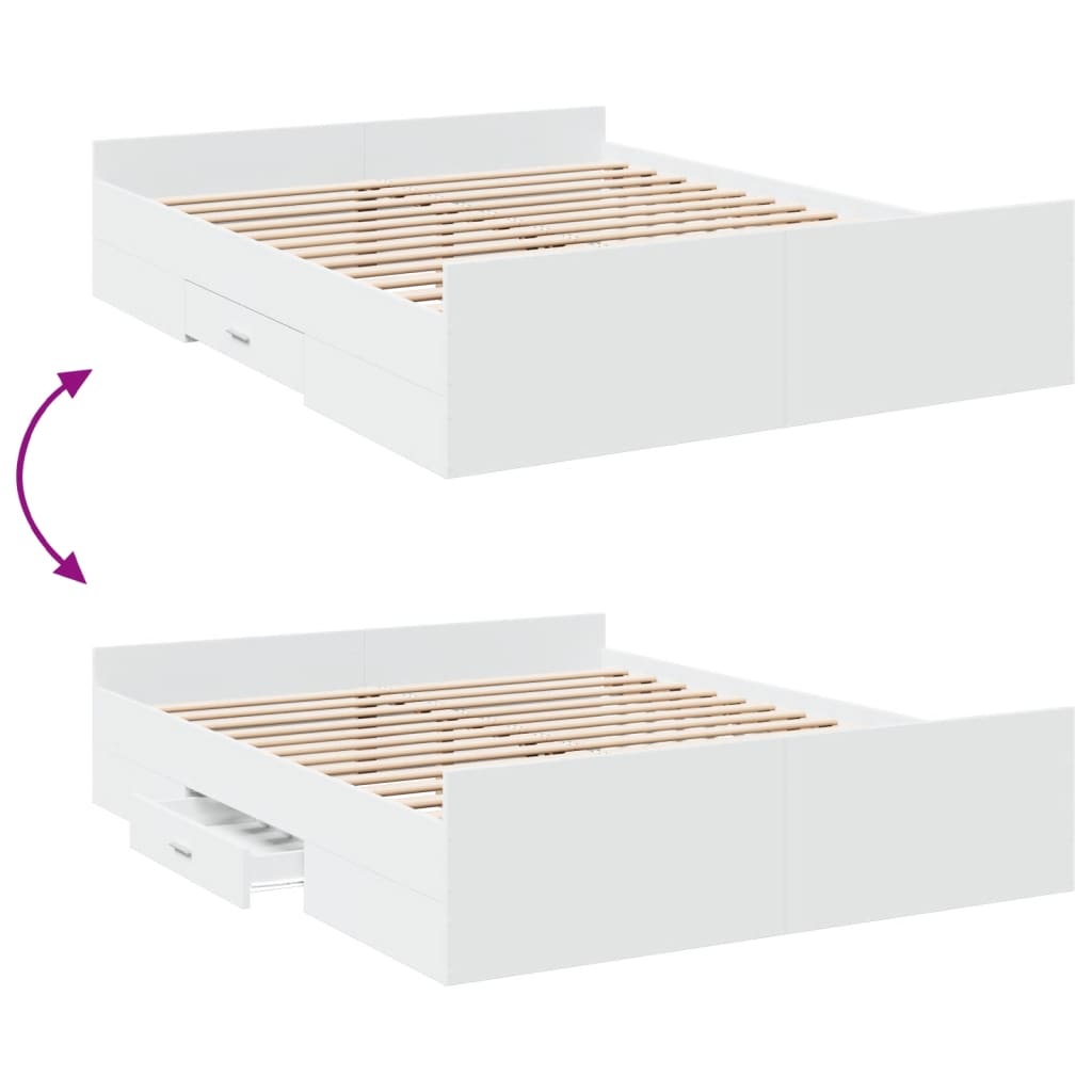 8721102619397_g_en_hd_5 vidaXL Bed Frame with Drawers without Mattress White 150x200 cm - Image 7