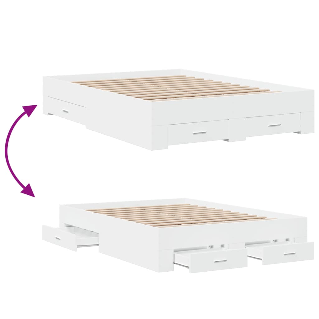8721102620584_g_en_hd_5 vidaXL Bed Frame with Drawers without Mattress White 135x190 cm - Image 7