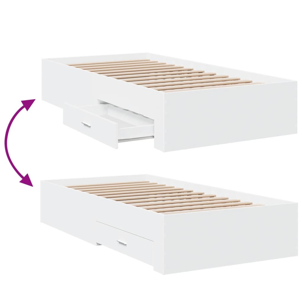 8721102620867_g_en_hd_5 vidaXL Bed Frame with Drawers without Mattress White 90x190 cm - Image 7