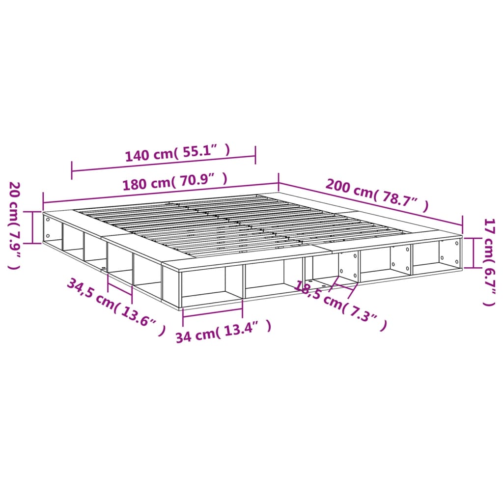 8721102621079_g_en_hd_8 vidaXL Bed Frame without Mattress White 183x203 cm King - Image 10