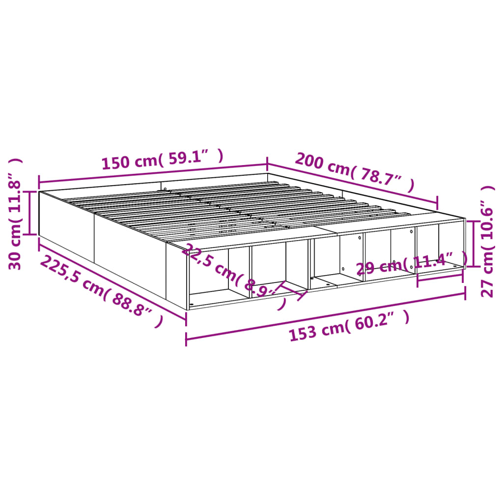 8721102622120_g_en_hd_8 vidaXL Bed Frame without Mattress White 150x200 cm - Image 10