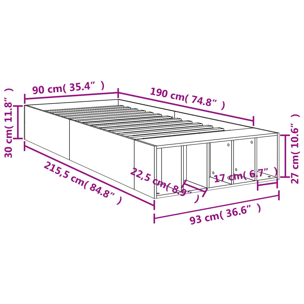8721102622687_g_en_hd_8 vidaXL Bed Frame without Mattress White 90x190 cm - Image 10