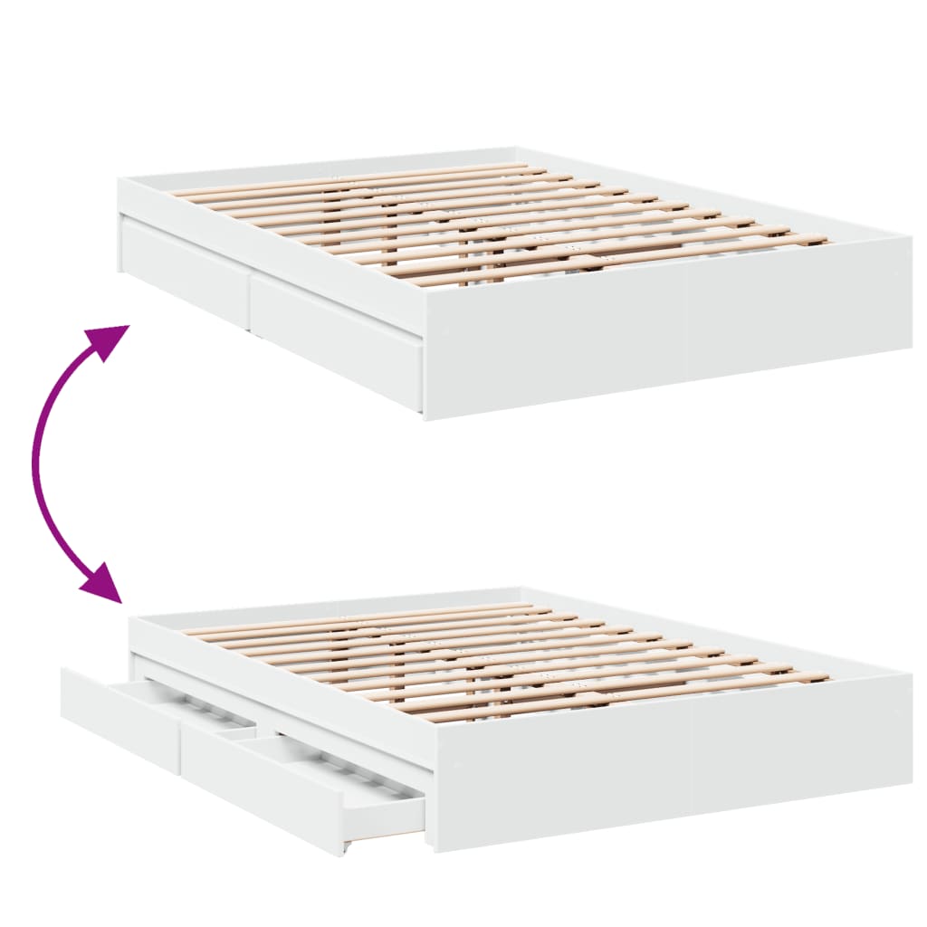 8721102623455_g_en_hd_5 vidaXL Bed Frame with Drawers without Mattress White 135x190 cm - Image 7