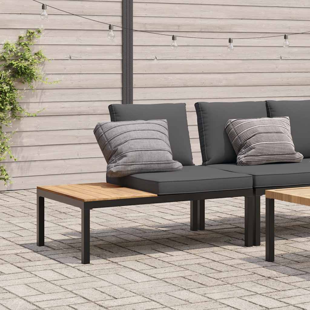 vidaXL Garden Bench with Cushions Black Aluminium