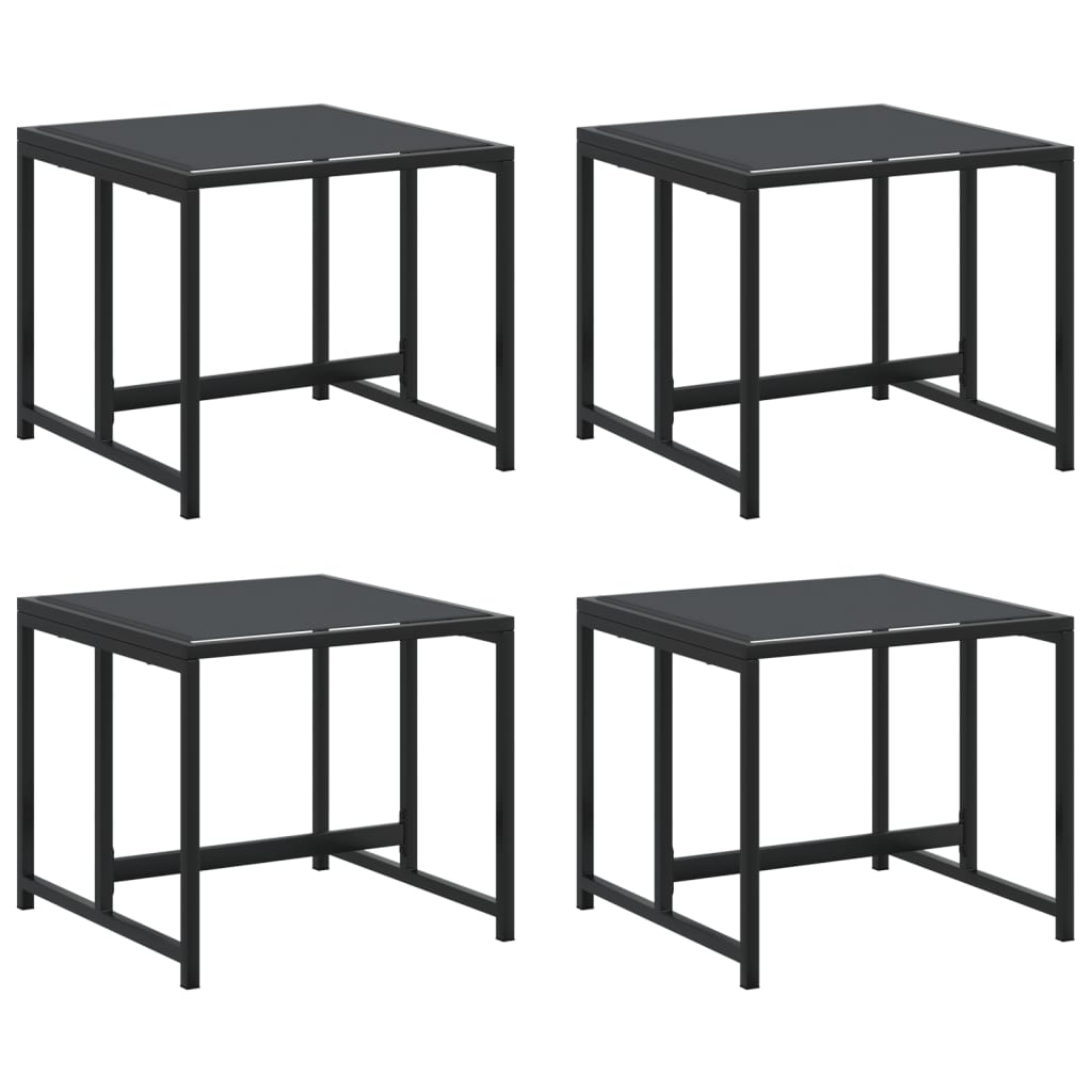 8721102632327_a_en_hd_1 vidaXL Garden Stools 4 pcs Black Steel and Textilene - Image 2