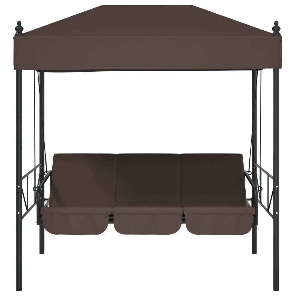 8721102632389_g_en_hd_3 vidaXL Garden Swing Bench with Canopy Coffee Brown Steel - Image 5