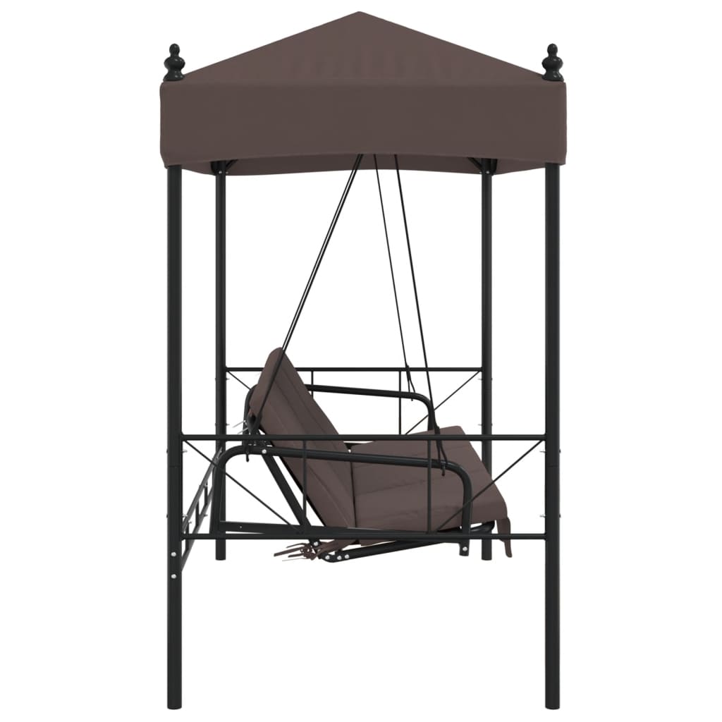 8721102632389_g_en_hd_4 vidaXL Garden Swing Bench with Canopy Coffee Brown Steel - Image 6